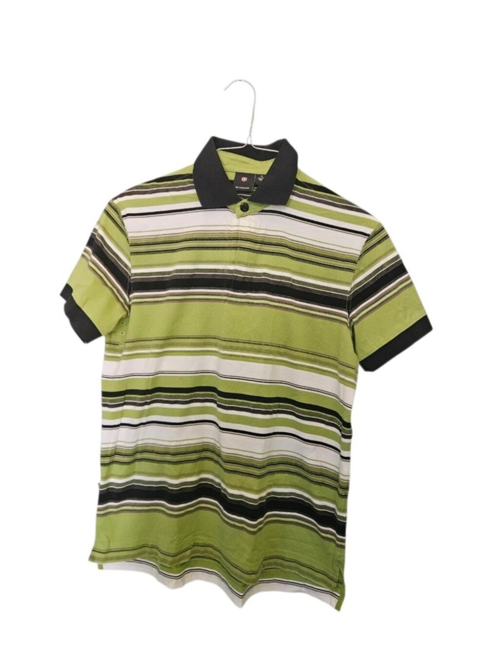 Victorinox Swiss Army Green Striped Polo Shirt Pima Cotton Mens Small ms16